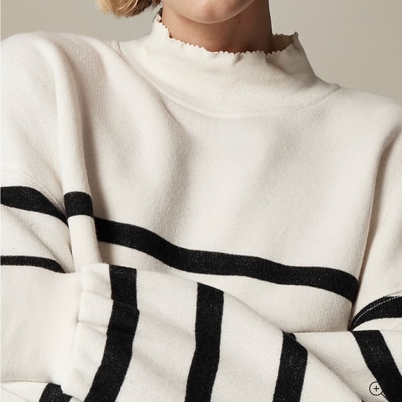 J crew Heritage terry mockneck sweatshirt in stripe - Picture 3 of 6